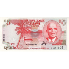 P24b Malawi - 5 Kwacha Year 1994